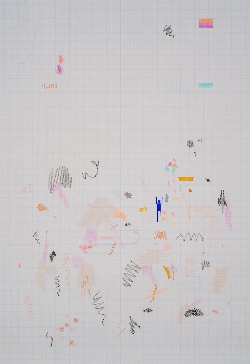 Koyal Raheja, pencil drawing on graph paper, contemporary
